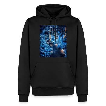 Betreten Sie den Wald - Männer Premium Bio Hoodie - Schwarz - Vorne - Nico (187cm)