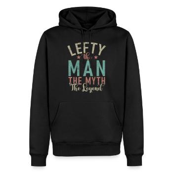 Left Handers Gifts - Männer Premium Bio Hoodie - Schwarz - Vorne - Nico (187cm)