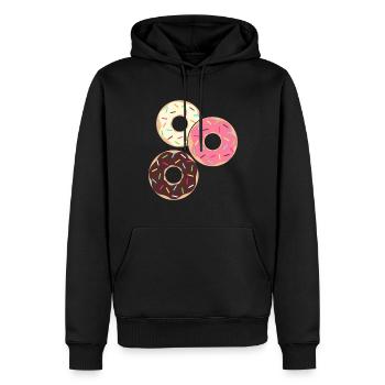 Donut sur le thème Donut pulvérisé drôle mignon - Sweat à capuche Premium bio Homme - noir - Devant - Nico (187cm)