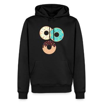 Donut sur le thème Donut pulvérisé drôle mignon - Sweat à capuche Premium bio Homme - noir - Devant - Nico (187cm)