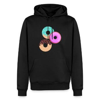 Donut sur le thème Donut pulvérisé drôle mignon - Sweat à capuche Premium bio Homme - noir - Devant - Nico (187cm)