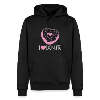 Donut sur le thème Donut pulvérisé drôle mignon - Sweat à capuche Premium bio Homme - noir - Devant - Nico (187cm)