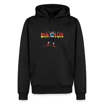 Winter Sports Biathlon with German Flag - Men’s Premium Organic Hoodie - black - Front - Nico (187cm)