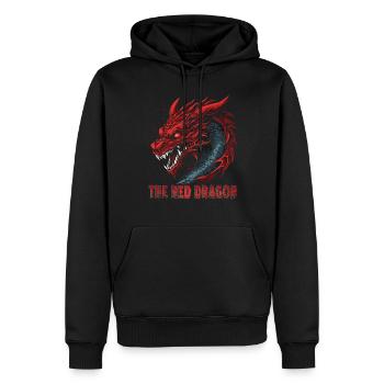 Dragon traditionnel japonais Le dragon rouge - Sweat à capuche Premium bio Homme - noir - Devant - Nico (187cm)