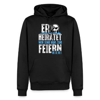 JGA T-Shirt Männer Junggesellenabschied T-Shirt - Männer Premium Bio Hoodie - Schwarz - Vorne - Nico (187cm)