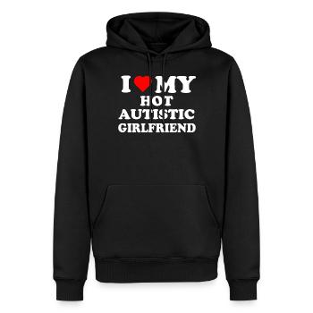 J’aime ma petite amie autiste chaude - Sweat à capuche Premium bio Homme - noir - Devant - Nico (187cm)