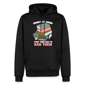 Livres interdits Amateurs de livres Lire des livres Livres - Sweat à capuche Premium bio Homme - noir - Devant - Nico (187cm)