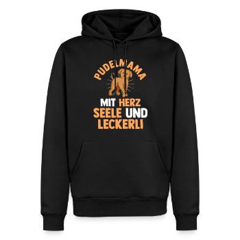 Hund Hundemama Pudelmama Mutter Pudel - Männer Premium Bio Hoodie - Schwarz - Vorne - Nico (187cm)