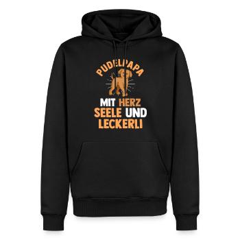 Hund Hundepapa Vater Pudelpapa Pudel - Männer Premium Bio Hoodie - Schwarz - Vorne - Nico (187cm)