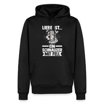 Hund Schnauzer Riesenschnauzer - Männer Premium Bio Hoodie - Schwarz - Vorne - Nico (187cm)