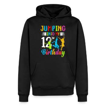 Trampoline Lover 8e anniversaire Party Jumping - Sweat à capuche Premium bio Homme - noir - Devant - Nico (187cm)