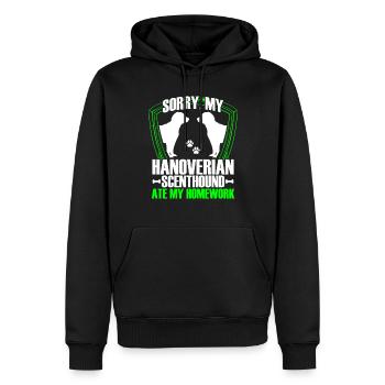 Le chien courant de Hanovre a mangé - Sweat à capuche Premium bio Homme - noir - Devant - Nico (187cm)