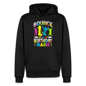 Fête d’anniversaire trampoline - Sweat à capuche Premium bio Homme - noir - Devant - Nico (187cm)