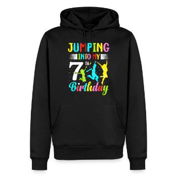 Trampoline Lover 8e anniversaire Party Jumping - Sweat à capuche Premium bio Homme - noir - Devant - Nico (187cm)