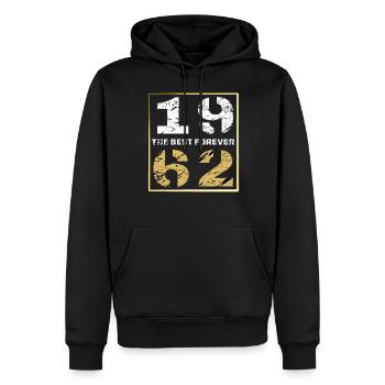 LE MEILLEUR POUR TOUJOURS 1962 - Sweat à capuche Premium bio Homme - noir - Devant - Nico (187cm)