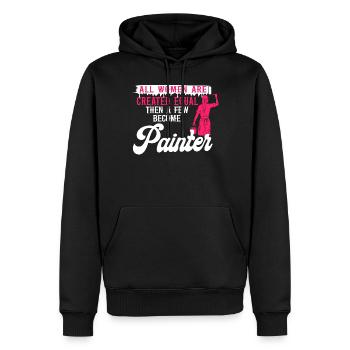 Peintre en bâtiment Décorateur Femme - Sweat à capuche Premium bio Homme - noir - Devant - Nico (187cm)