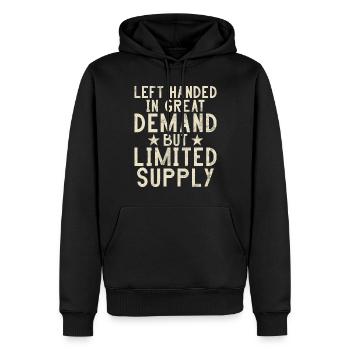 Left Handers Gifts - Men’s Premium Organic Hoodie - black - Front - Nico (187cm)