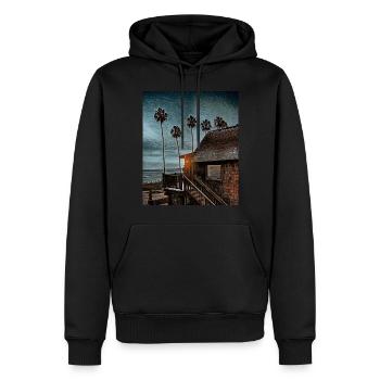 Maison près de la plage, Hawaï, États-Unis - Sweat à capuche Premium bio Homme - noir - Devant - Nico (187cm)
