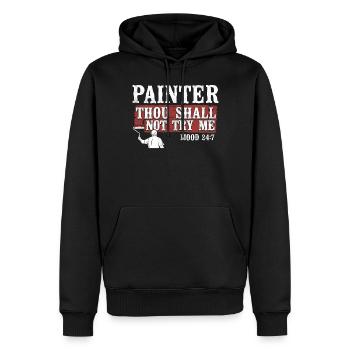 Bible des peintres en bâtiment et décorateurs - Sweat à capuche Premium bio Homme - noir - Devant - Nico (187cm)