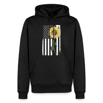 Peintre en bâtiment Décorateur Américain - Sweat à capuche Premium bio Homme - noir - Devant - Nico (187cm)
