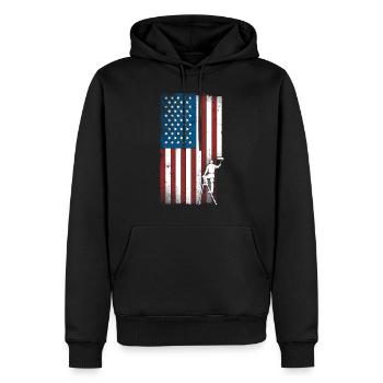 Peintre en bâtiment Décorateur Américain - Sweat à capuche Premium bio Homme - noir - Devant - Nico (187cm)