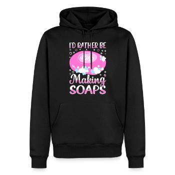 Savon Savon de bain Savon naturel - Sweat à capuche Premium bio Homme - noir - Devant - Nico (187cm)