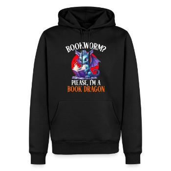 Dragons et livres Dragon Lover Bookish - Sweat à capuche Premium bio Homme - noir - Devant - Nico (187cm)