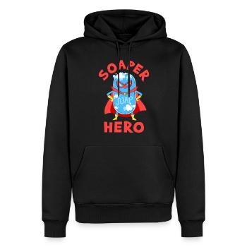 Savon Savon de bain Savon naturel - Sweat à capuche Premium bio Homme - noir - Devant - Nico (187cm)