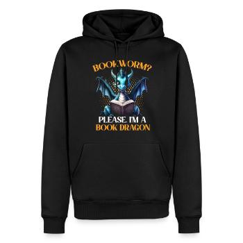 Dragons et livres Dragon Lover Bookish - Sweat à capuche Premium bio Homme - noir - Devant - Nico (187cm)