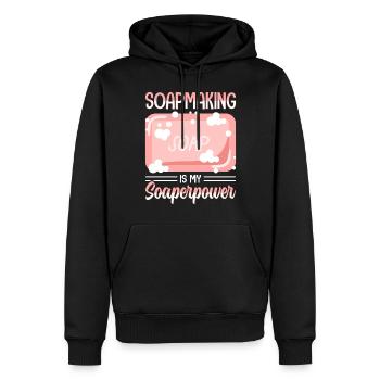 Savon Savon de bain Savon naturel - Sweat à capuche Premium bio Homme - noir - Devant - Nico (187cm)