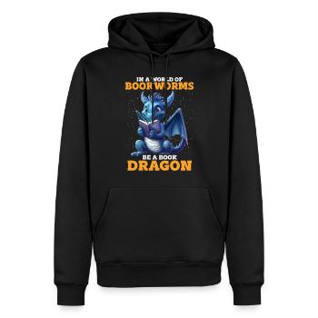 Dragons et livres Dragon Lover Bookish - Sweat à capuche Premium bio Homme - noir - Devant - Nico (187cm)
