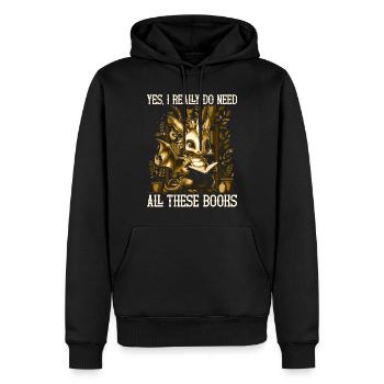 Dragons et livres Dragon Lover Bookish - Sweat à capuche Premium bio Homme - noir - Devant - Nico (187cm)
