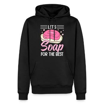 Soap Bath Soap Natural Soap - Men’s Premium Organic Hoodie - black - Front - Nico (187cm)