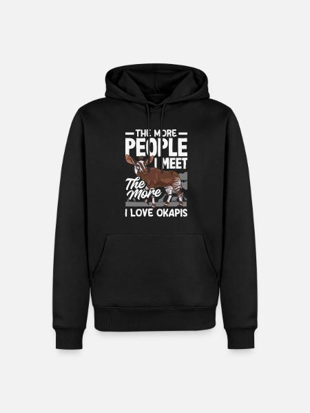 Funny zookeeper okapi lover - Men’s Premium Organic Hoodie - black