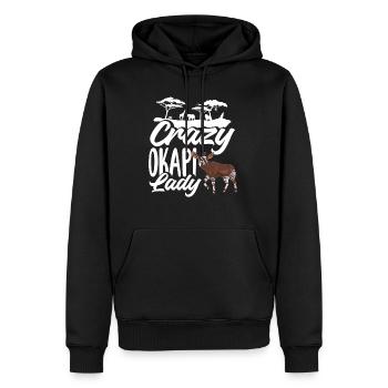 Funny zookeeper okapi lover - Men’s Premium Organic Hoodie - black - Front - Nico (187cm)