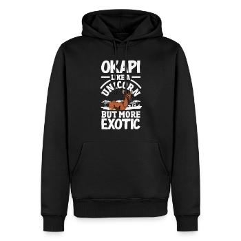 Funny zookeeper okapi lover - Men’s Premium Organic Hoodie - black - Front - Nico (187cm)