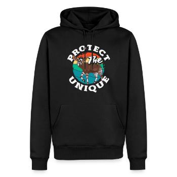 Funny zookeeper okapi lover - Men’s Premium Organic Hoodie - black - Front - Nico (187cm)