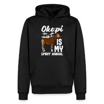 Lustiger Tierpfleger Okapi-liebhaber - Männer Premium Bio Hoodie - Schwarz - Vorne - Nico (187cm)