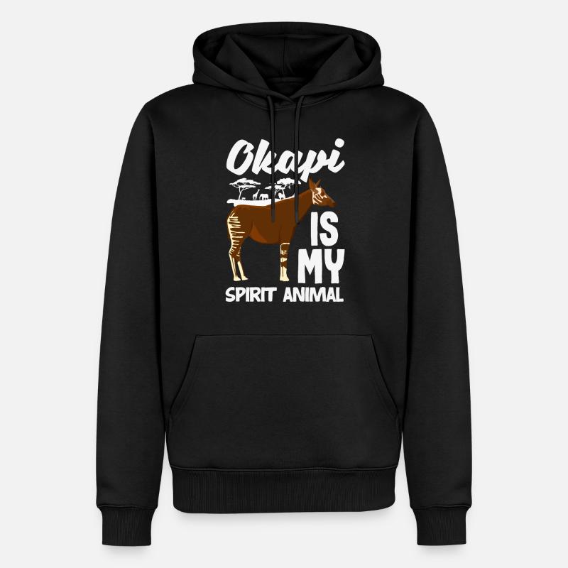 Drôle d’amant d’okapi gardien de zoo - Sweat à capuche Premium bio Homme - noir