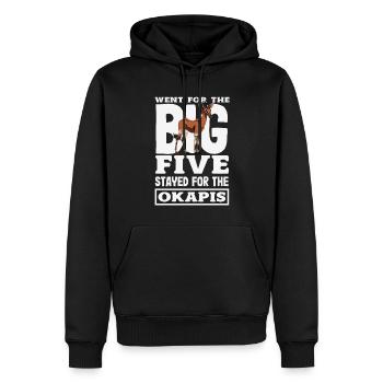Funny zookeeper okapi lover - Men’s Premium Organic Hoodie - black - Front - Nico (187cm)