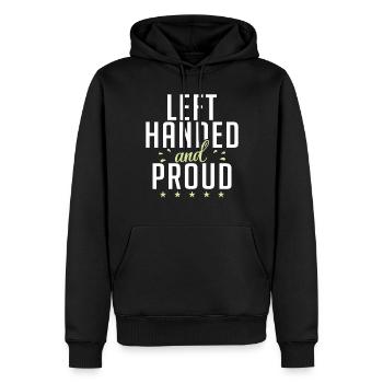 Cadeaux pour gauchers - Sweat à capuche Premium bio Homme - noir - Devant - Nico (187cm)