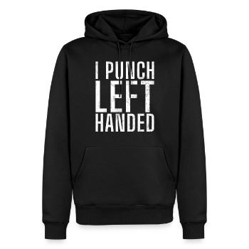 Left Handers Gifts - Männer Premium Bio Hoodie - Schwarz - Vorne - Nico (187cm)
