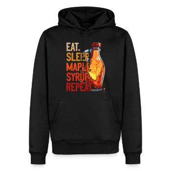 Ahornsirup Ahornsaft Eat Sleep Maple Syrup Repeat - Männer Premium Bio Hoodie - Schwarz - Vorne - Nico (187cm)