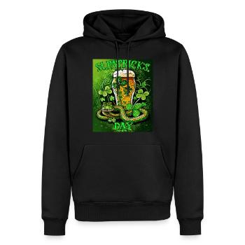 ST PATRICK´S DAY SCHLANGE BIER KLEEBLATT - Männer Premium Bio Hoodie - Schwarz - Vorne - Nico (187cm)