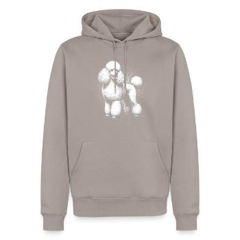 Pudel Hund - Männer Premium Bio Hoodie - Taupe - Vorne - Nico (187cm)