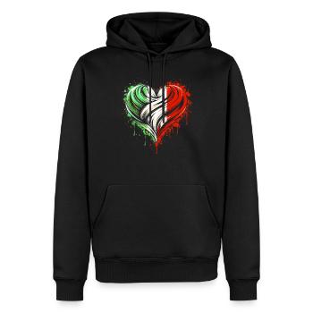 Italienisches Herz - Männer Premium Bio Hoodie - Schwarz - Vorne - Nico (187cm)