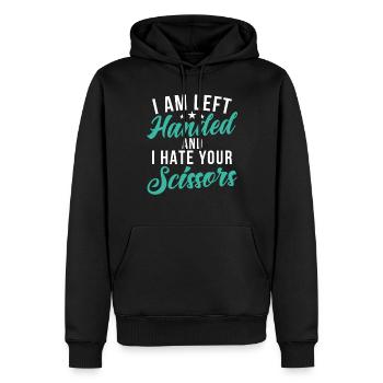 Cadeaux pour gauchers - Sweat à capuche Premium bio Homme - noir - Devant - Nico (187cm)