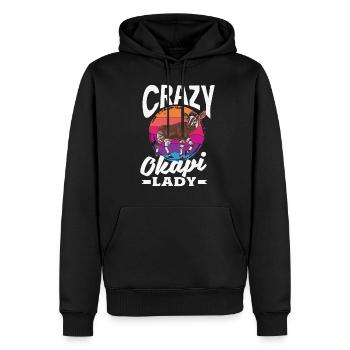 Funny zookeeper okapi lover - Men’s Premium Organic Hoodie - black - Front - Nico (187cm)