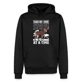 Funny zookeeper okapi lover - Men’s Premium Organic Hoodie - black - Front - Nico (187cm)