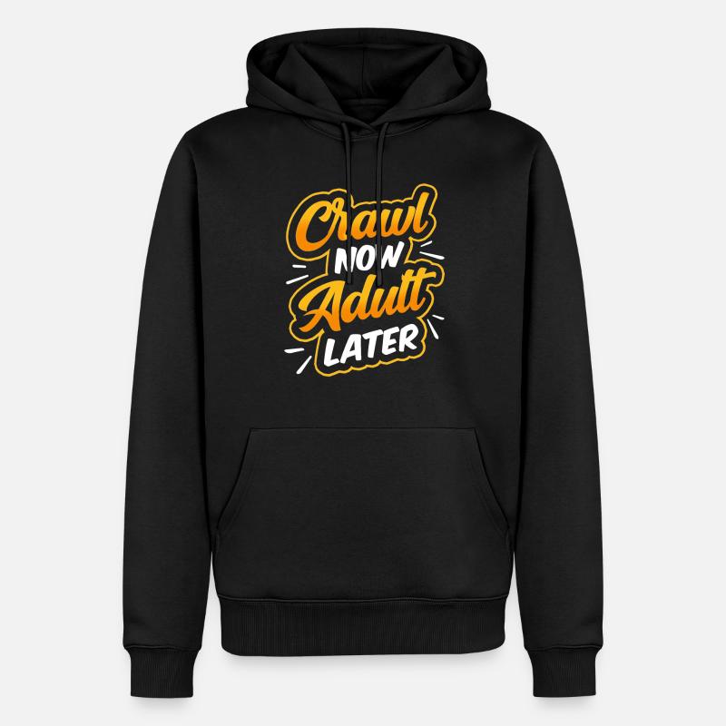 Crawled Pub Crawl Alcohol Drinking - Männer Premium Bio Hoodie - Schwarz
